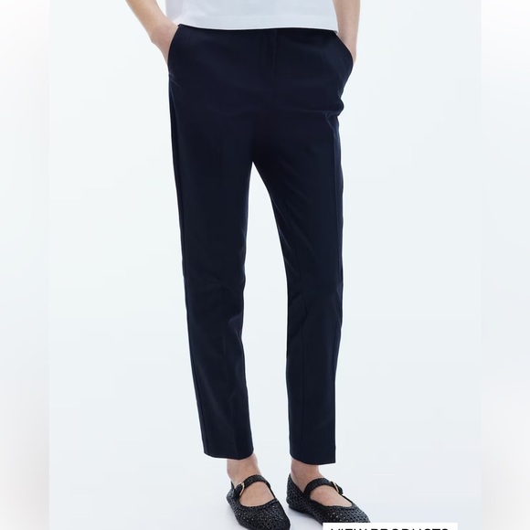 H&M Dark Navy Blue Women's Pants with pockets sliming sz 6 - Picture 3 of 10